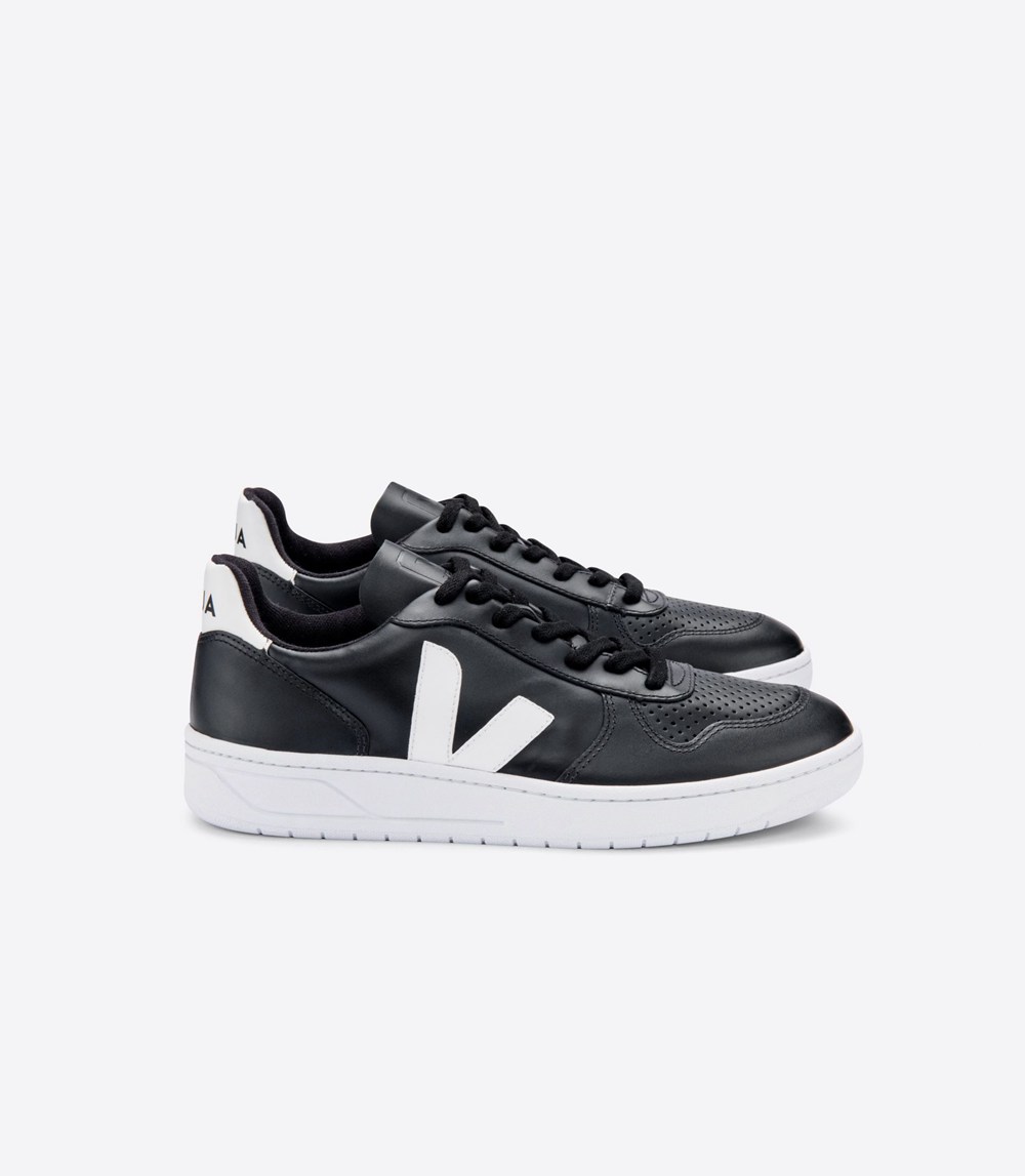 Veja Sneakers Barbati - V-10 Piele - Nigga/Albi - 4028937-DM